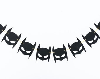 Batman Inspired Garland | Batman Mask Banner | Batman Birthday Decor | Batman Party Decor | Caped Crusader Decoration