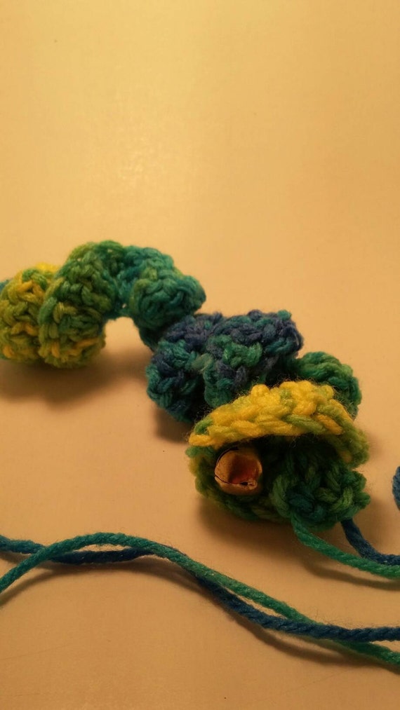 crochet spiral cat toy stringy cat toy by staciescraftycabin