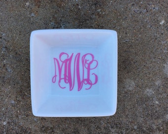 Custom Monogram Ring Dish Jewelry Holder