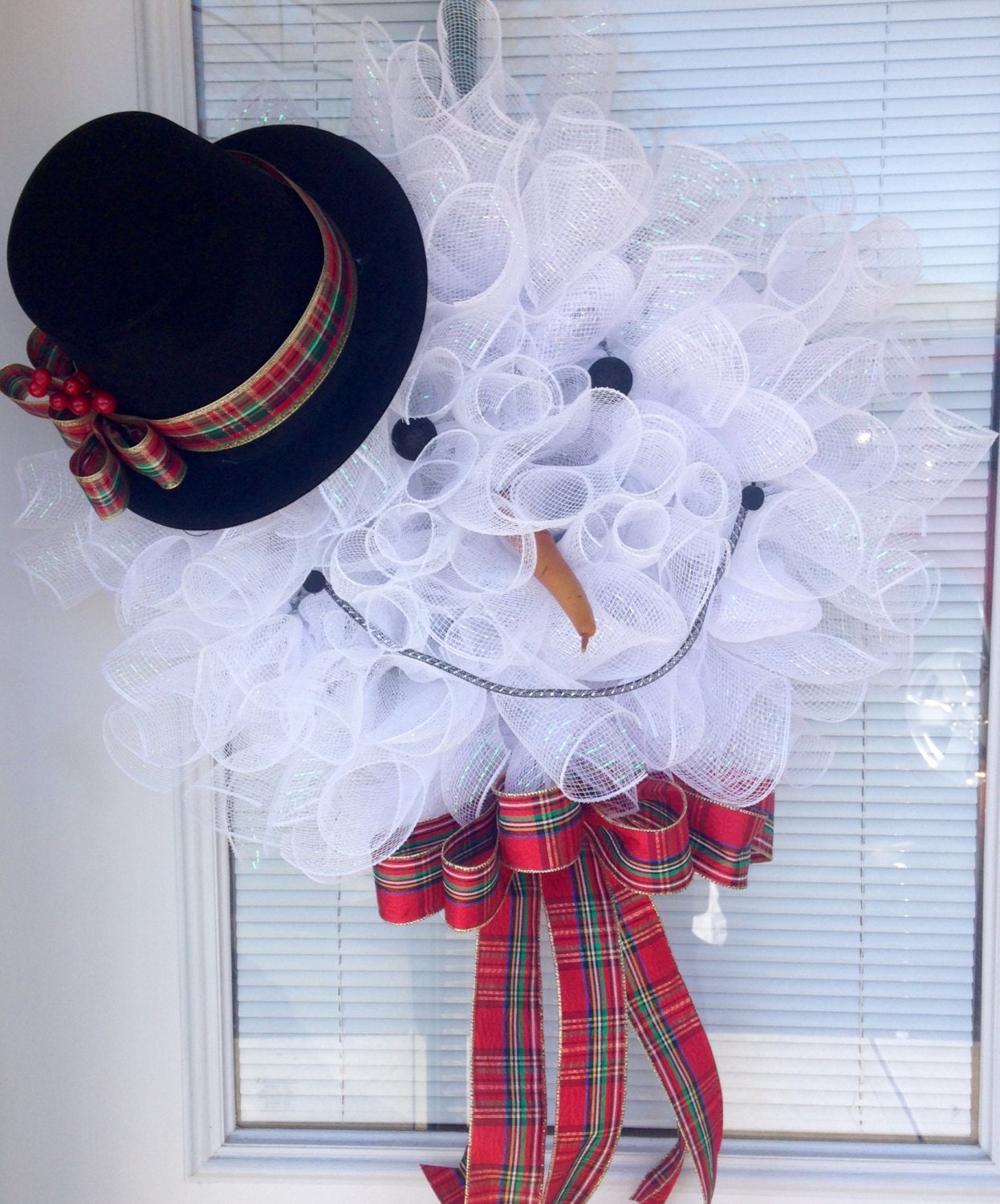 Snowman Face Wreath Snowman Top hat Wreath Snowman Head
