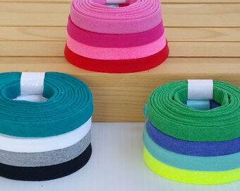 Cut by the yard, jersey cotton knit bias tape, 1/2" double fold. 20% off code:SPRING2017