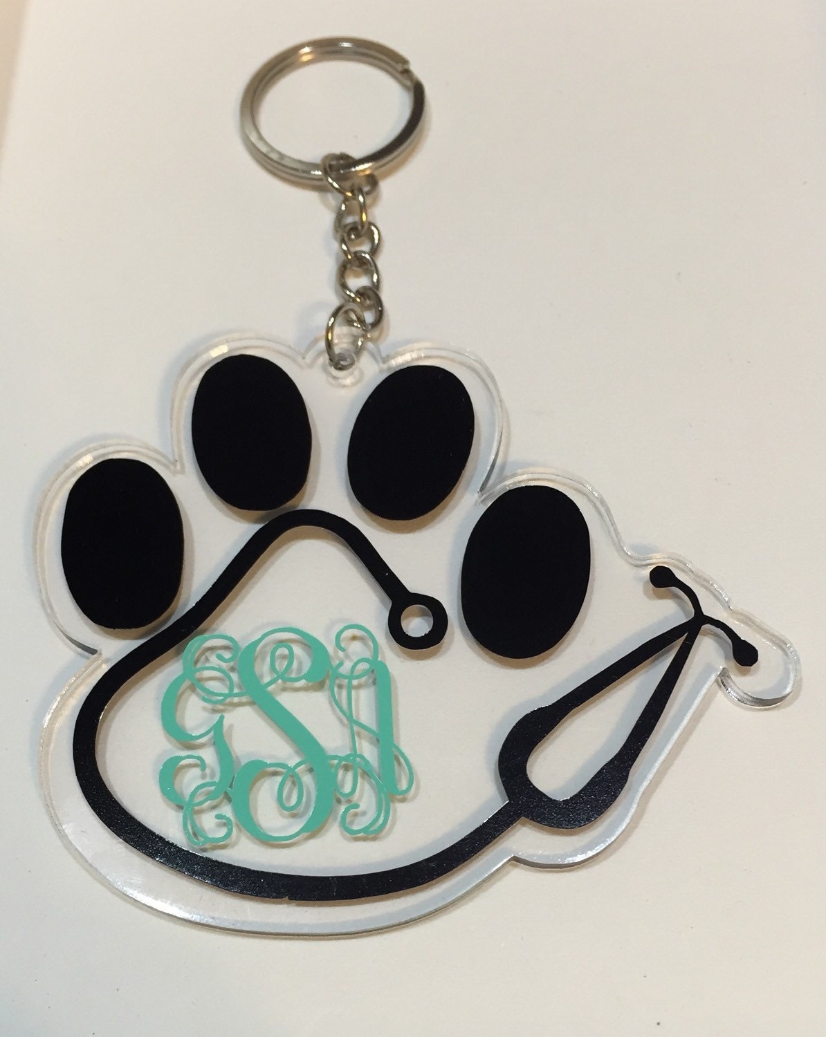 Paw Stethoscope Veterinarian Monogrammed/Personalized Acrylic