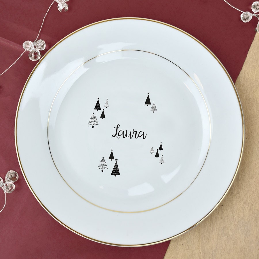 Christmas Dinner Personalised Gold Plate by EllieEllieltd on Etsy