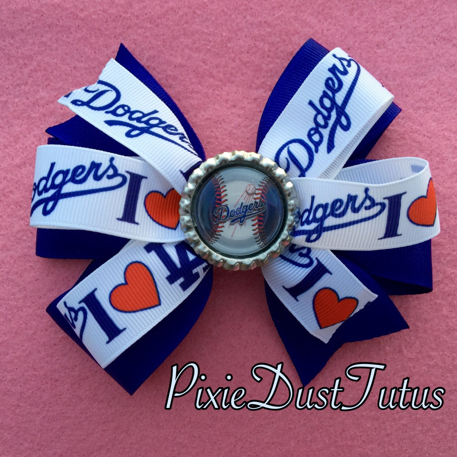 I Love LA Dodgers Bow