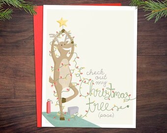 Yoga Christmas Tree Pose Card 1 Or 5 Pack Yoga Christmas Tree Pose Card 1 Or 5 Pack
