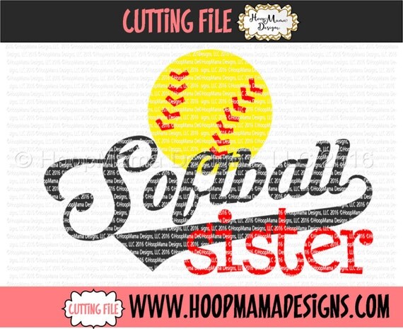 Softball Sister SVG DXF eps and png Files for Cutting Machines