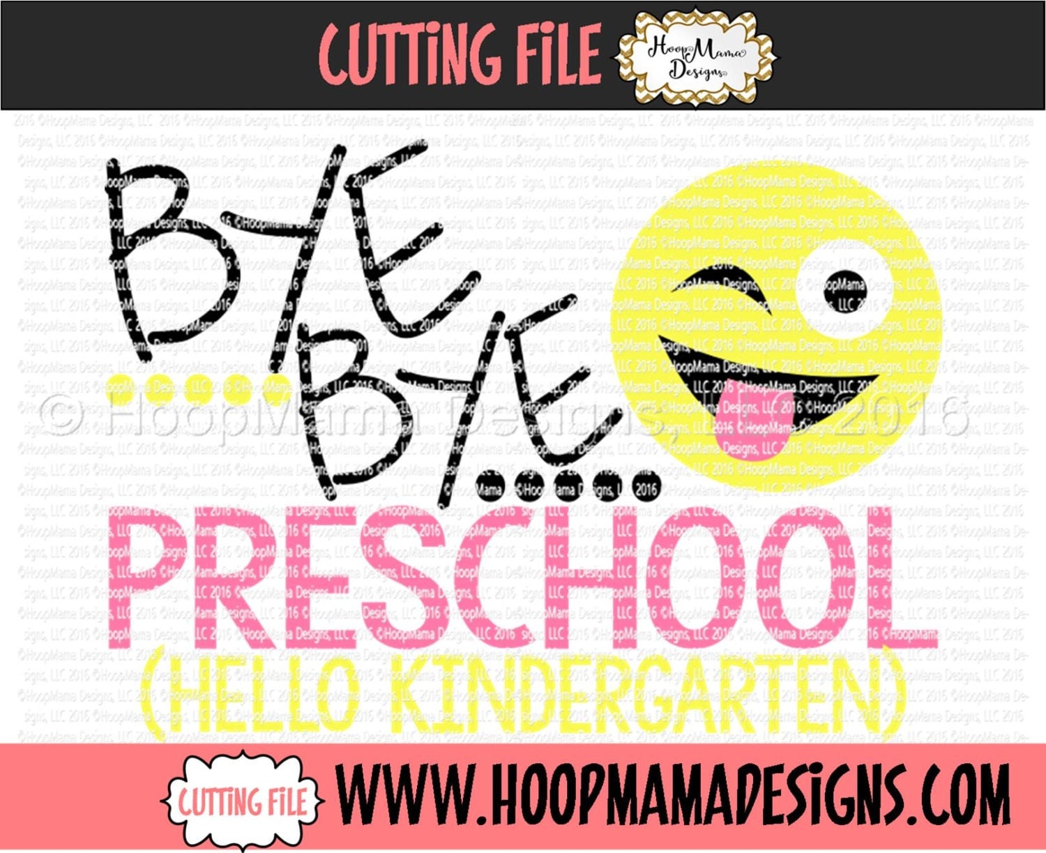 Download Bye Bye Preschool Hello Kindergarten SVG DXF eps and png Files