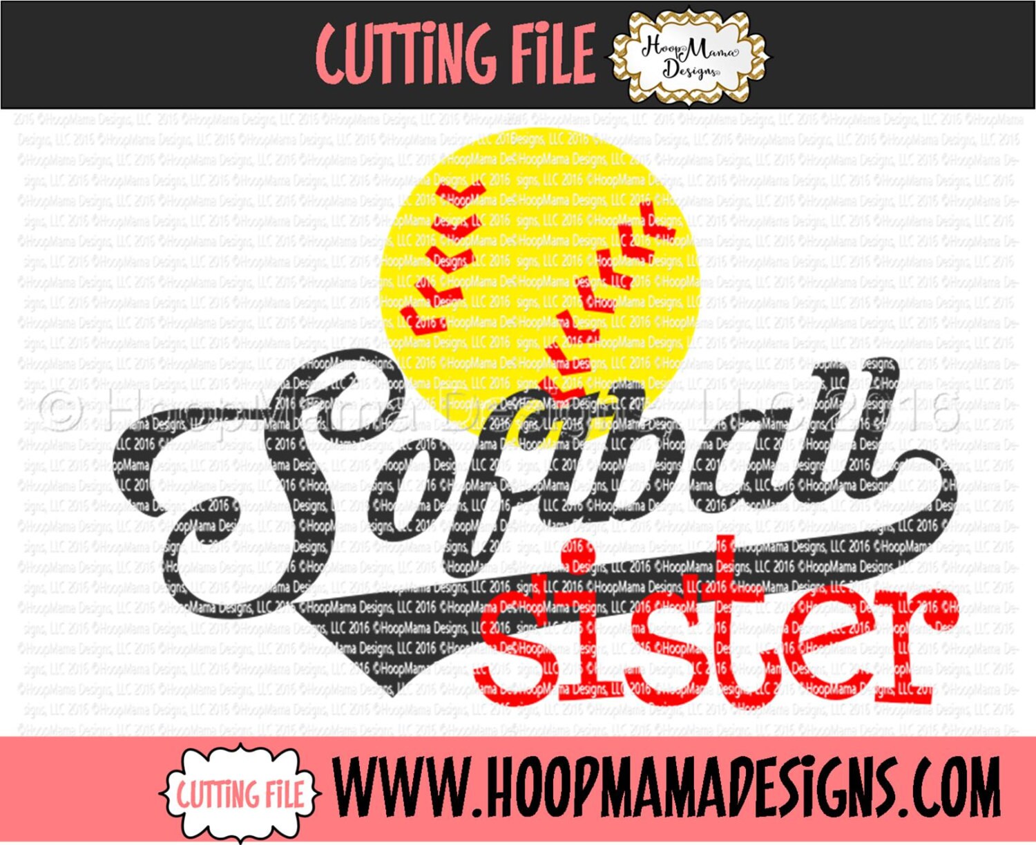 Download Softball Sister SVG DXF eps and png Files for Cutting Machines