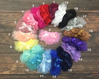 Baby Tutu Ruffles Bloomers -Chiffon Ruffle Bloomer-Newborn Photography Props from New born to 18 months-19 Colors!