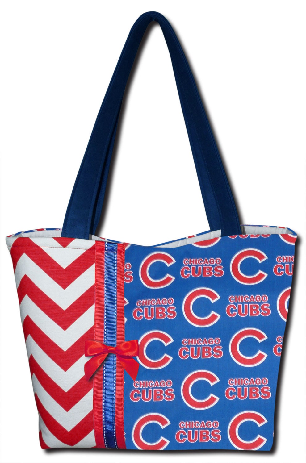 NEW Handmade Large Chicago Cubs Baseball MLB Tote Purse