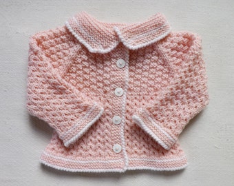 Items similar to Knitted baby jacket Pink Strawberry ,baby girlspink ...