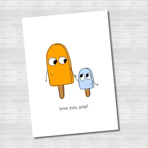 Items similar to love you, pop! - FATHER'S DAY - card cute funny