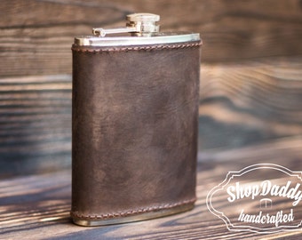 Flask, Leather Flask, Personalized Flask, Groomsmen Flask, Engraved Flask, Hip Flask, Custom Flask, Mens Flask, Best Gift To Him, Mens Gift