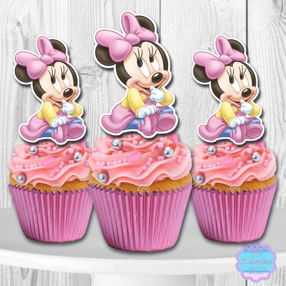 Baby Minnie Mouse Cupcake Toppers Minnie Cupcake Picks
