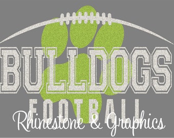 Bulldogs Football Paw Print Design Pattern Graphic Design Instant Download EPS SVG DXF Cutting Files Cameo