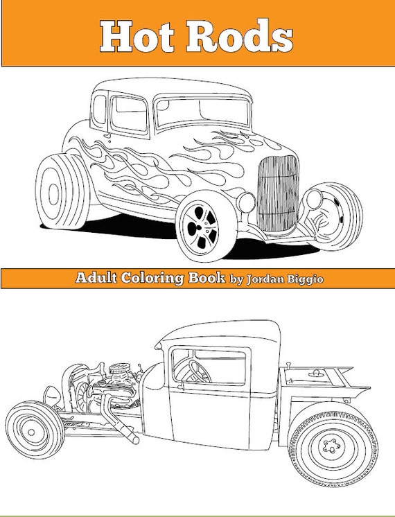 Hot Rods Adult Coloring Book