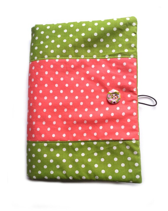 Fabric book cover made of cute polka dots cotton fabric, cotton book cover, polka dots fabric, polka dots cotton, fabric journal, book cover