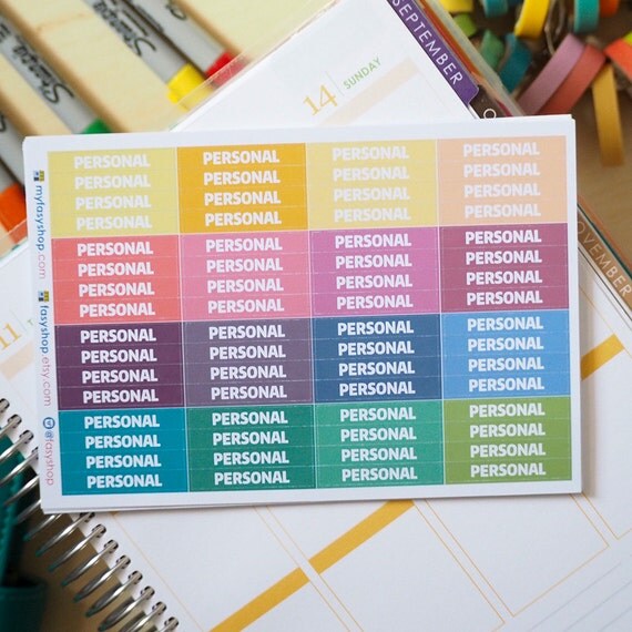 Items similar to 64 PERSONAL Headers - Sticker Planner // Perfect for ...