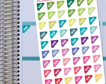 Planner Stickers - Work Stickers Scalloped Corner - Fits Any Planner