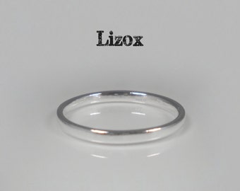 925 Sterling Silver Thin Plain Ring- 2mm Plain Stackable Ring- Stacking Silver Ring Jewelry- Silver Minimalist Ring- Everyday Silver Ring