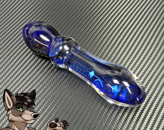 Double Ended Glass Dildo Blue