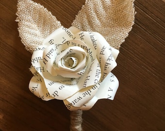 Harry Potter Paper Flower Boutonniere, Harry Potter corsage, corsage, boutonniere, Paper rose boutonniere, buttonhole, Harry Potter