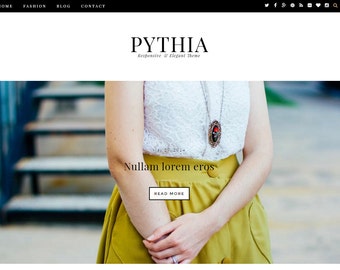 SALE ! Pythia - A Simple Fashion Blogger Template - Blogspot Theme - Blogger Fashion Template - Personal Blog Premade Blogger Templates