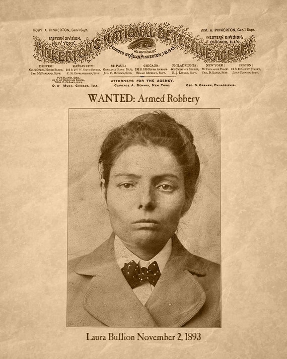 Items similar to Wild Bunch Laura Bullion Wanted Poster 1903 Pinkerton ...