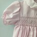 3 month, Vintage Classic Baby Clothes, Precious Pale Pink Bubble Romper, Smocked with Floral Design