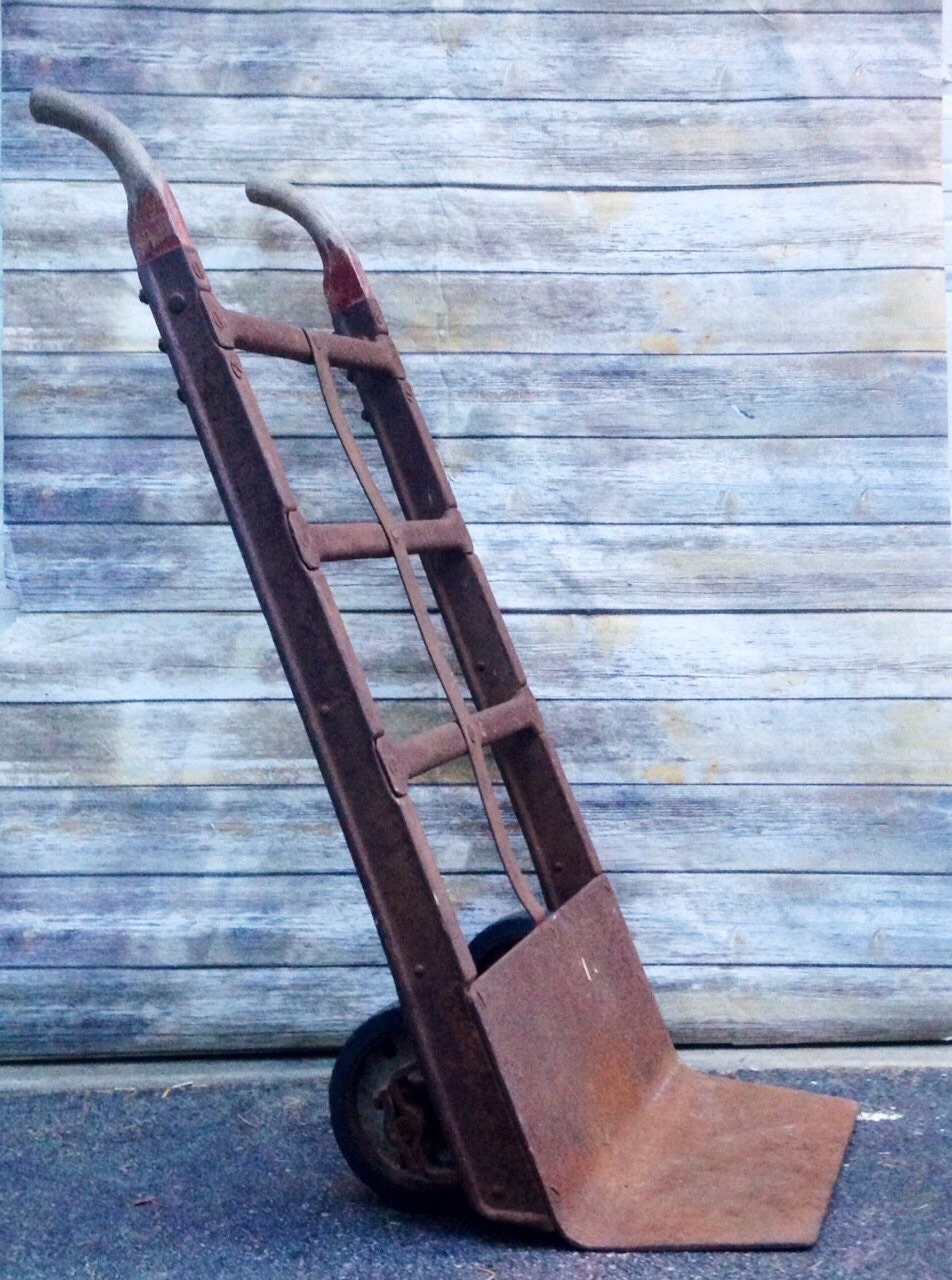 Vintage Antique Hand Truck Dolly Factory Cart American Pulley