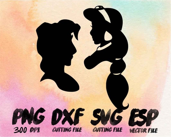 Download Disney couple Jasmine and Aladdin Clipart , SVG Cutting ...