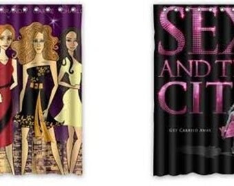 sex and the city tv show shower curtain HBO carrie bradshaw samantha jones charlotte york miranda hobbs sarah jessica parker new 12 rings