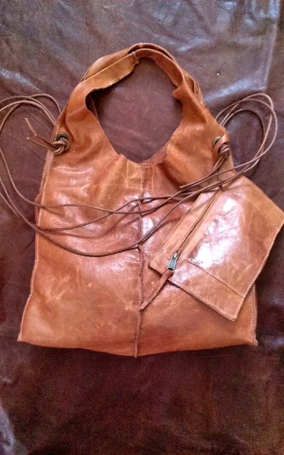 RUSTIC LEATHER BAG Boho style Distressed Leather