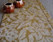 Two-sided JACQUARD Linen table runner mustard gray Linen table runner Two-sided JACQUARD Linen table runner mustard gray Linen table runner
