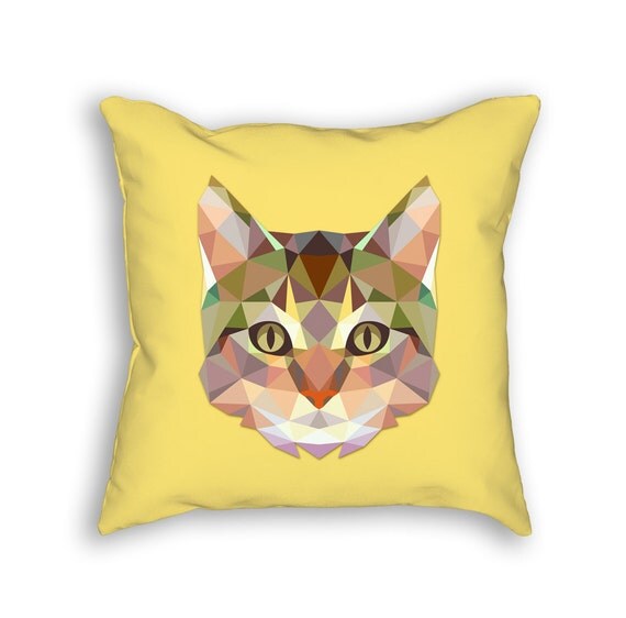 Cat Throw Pillow Kitty Decorative Pillow Feline Accent