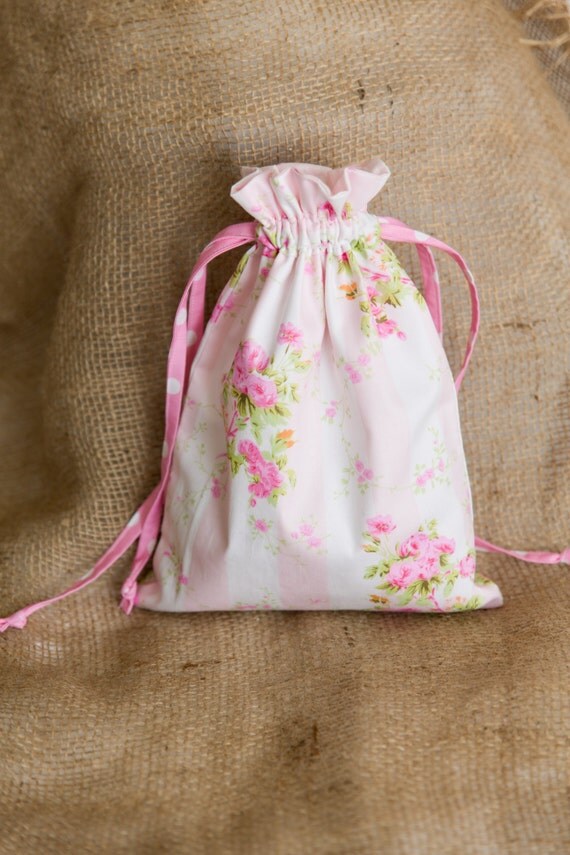 shabby chic drawstring bag travel bag lingerie bag toiletry shabby chic drawstring bag travel bag lingerie bag toiletry