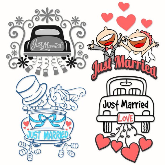 Download Wedding Bride Just Married Cuttable Design SVG DXF EPS use
