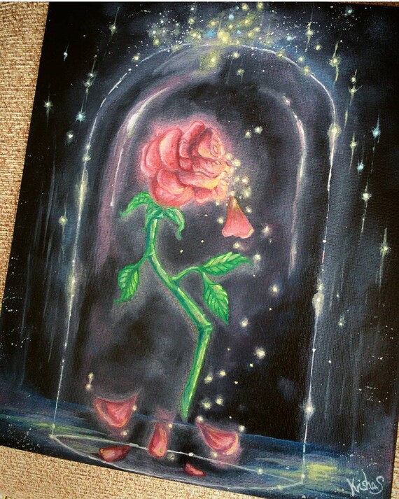 Beauty and the Beast: Enchanted Rose Oil Painting