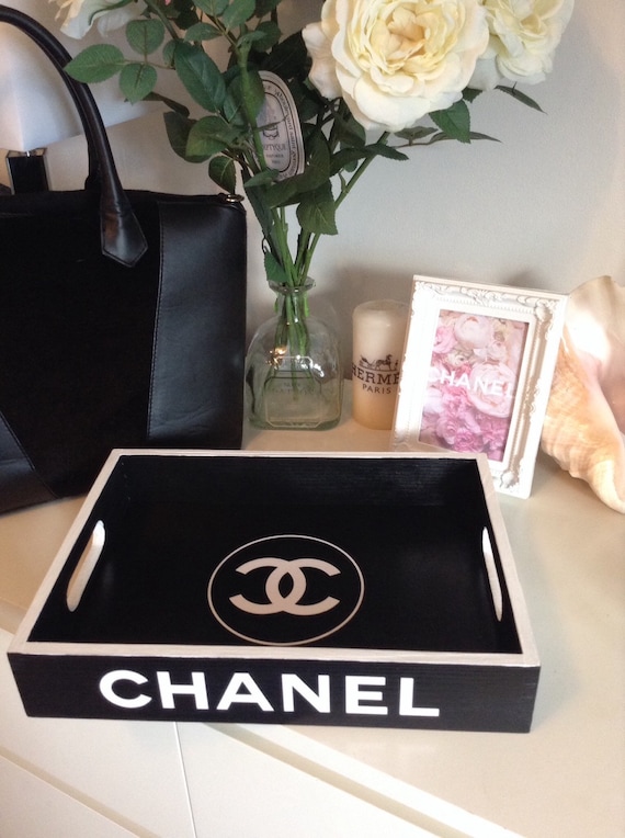 Replica Chanel Tray Black with white logo by CopacabanaBeach