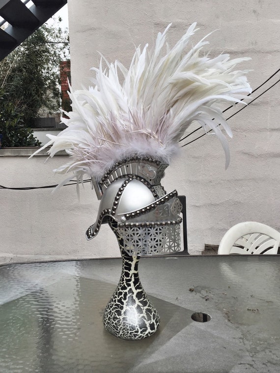 FREE SHIPPING! Gladiator Helmet with visor and mohawk. Burning Man festival. by WhoCaresWhyNot steampunk buy now online