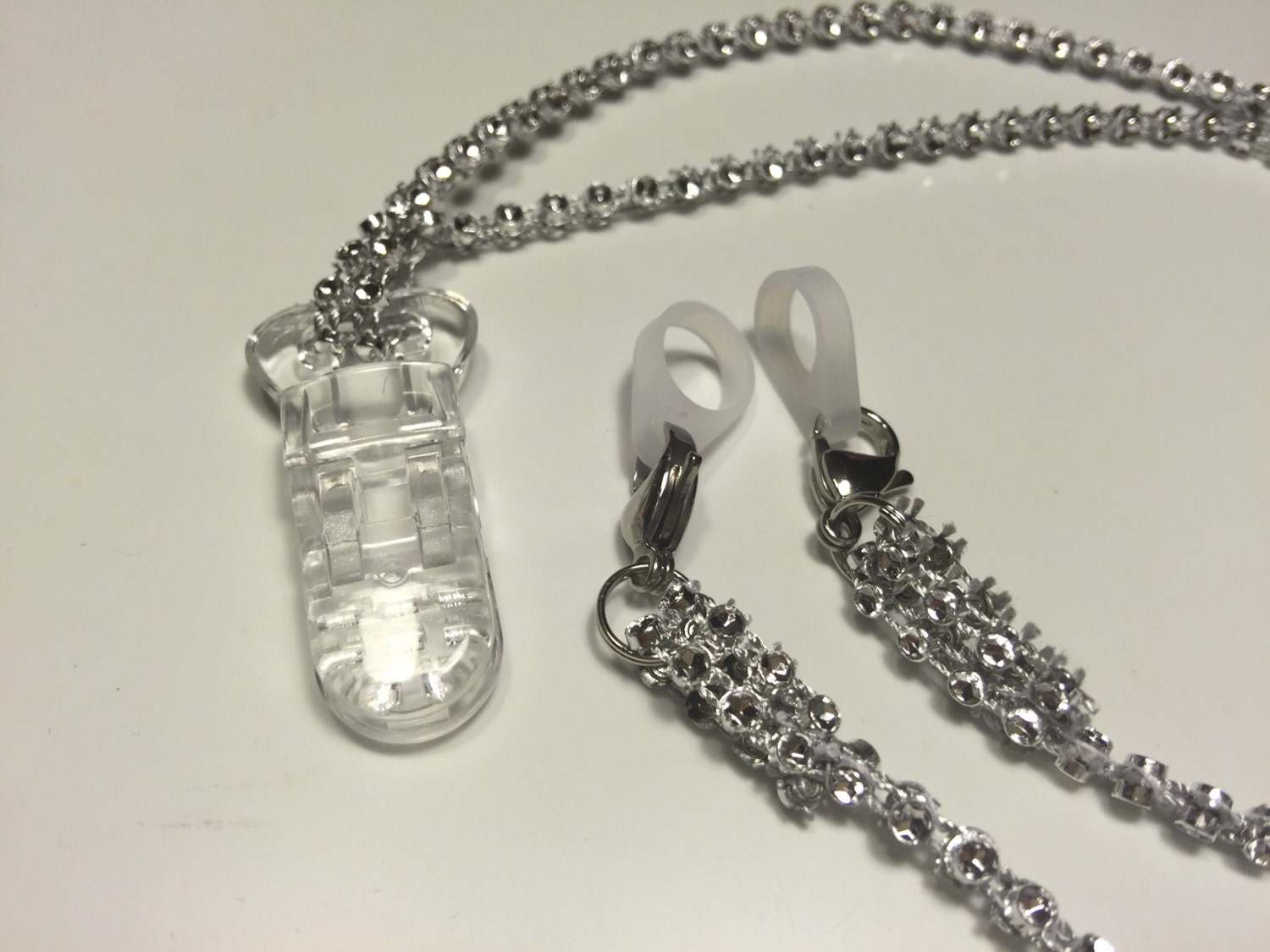 Jeweled Hand Sewn Lanyard Hearing Aid Clip by EarSavers on Etsy