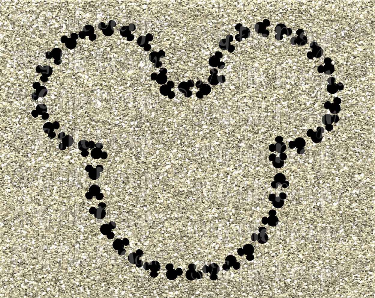 Mickey Mouse Head Heart Outline Disney Cutting by SVGFileDesigns