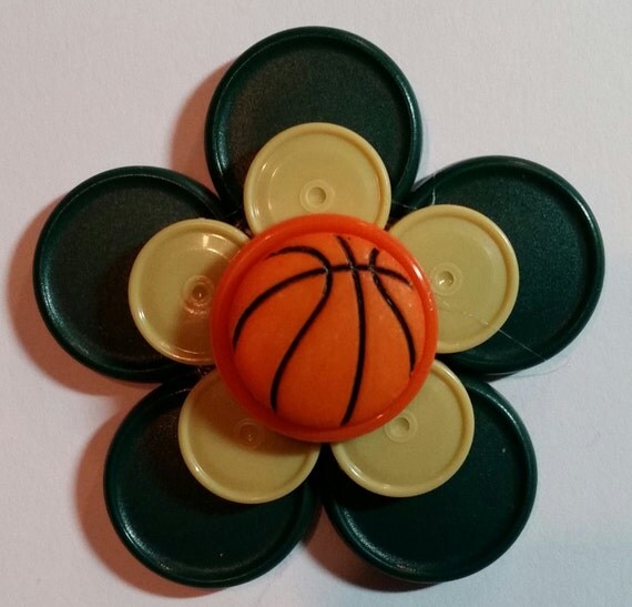 Items similar to Basketball medicine vial flip off cap ID badge holder