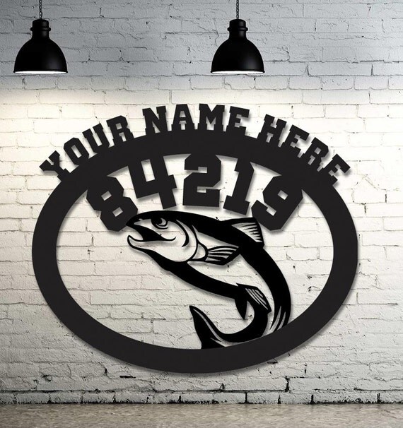 Trout Fish Personalized Custom Address Sign House by UpNorthSign