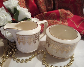 Gorgeous Vintage Sadler England - Open Sugar Bowl and Creamer