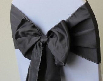 Bulk 50 pieces satin wedding chair sashes, chair tie, all colors, wedding decor, baby shower, event, banquet, 6"x108"