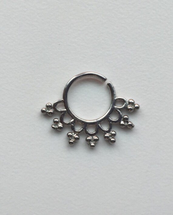 Seven Star Silver 16G Septum Ring