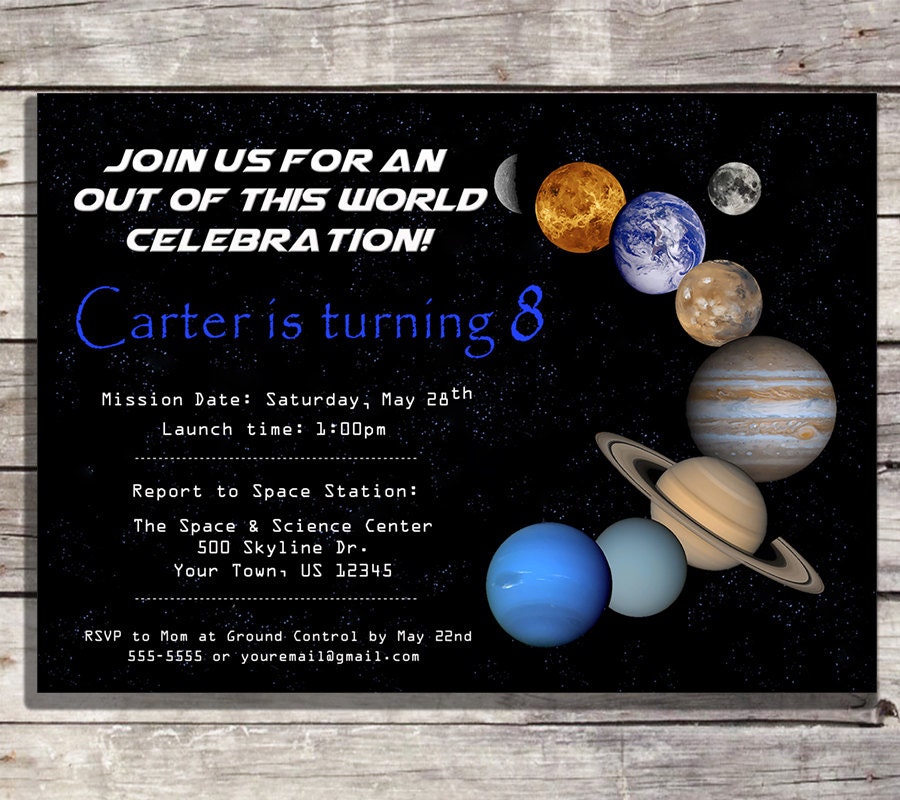 Solar System Birthday Invitations 4