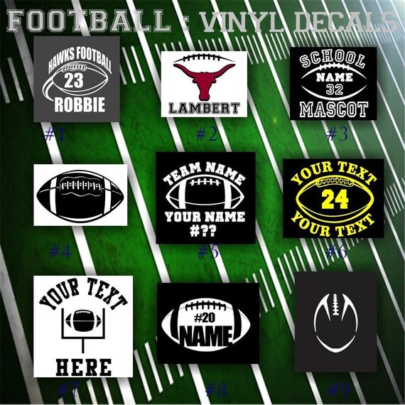 FOOTBALL vinyl decals car window sticker by CreativeStudio805