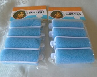 vintage blue sponge curlers
